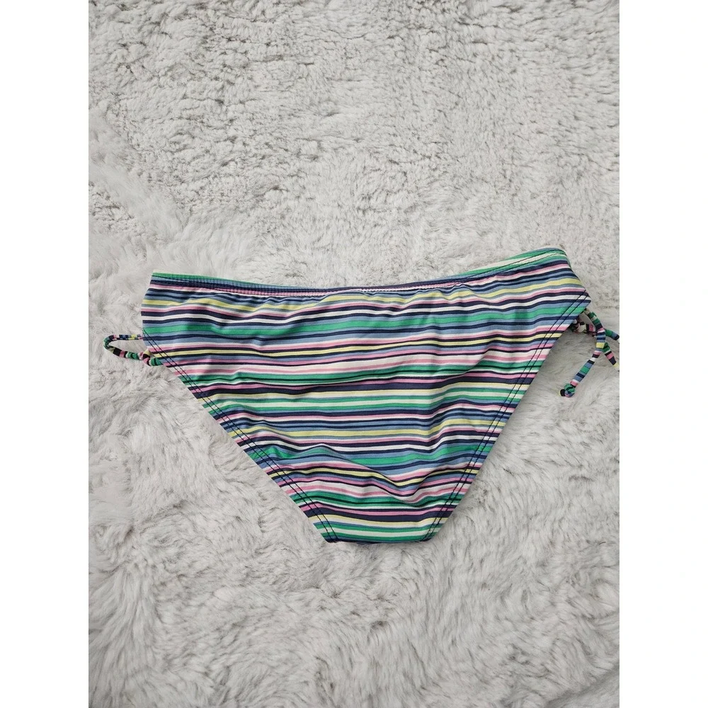 Ella Moss Multi-Color Striped Racerback Bikini Set Swimsuit Size 14 Tween Beach